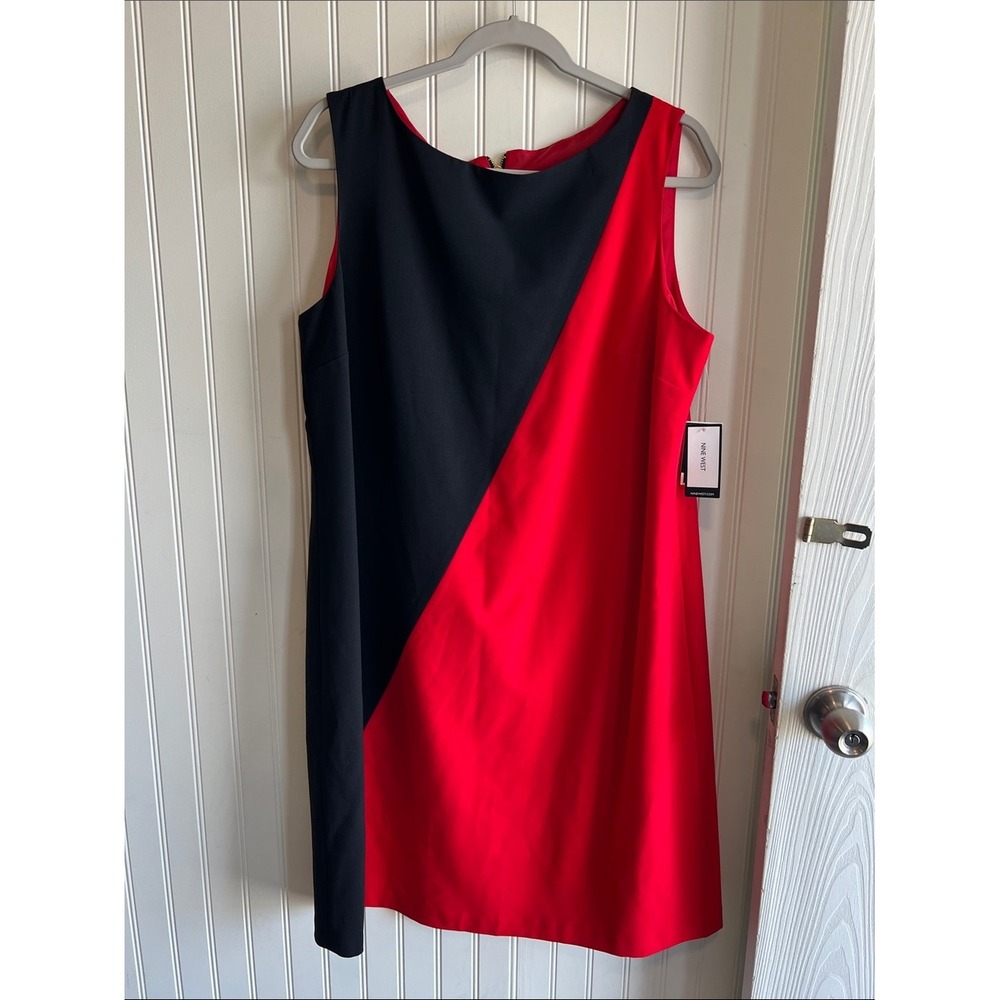 Nine West Red Black corpgore officewear Skirt Suit Set Blazer Dress Size 16 NWT - Picture 8 of 13
